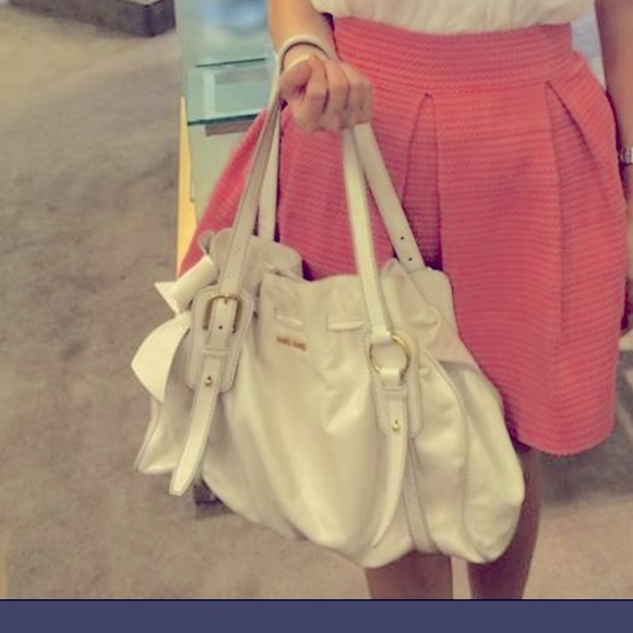 SOLD- Authentic Miu Miu off white large tote - Picture 3 of 10